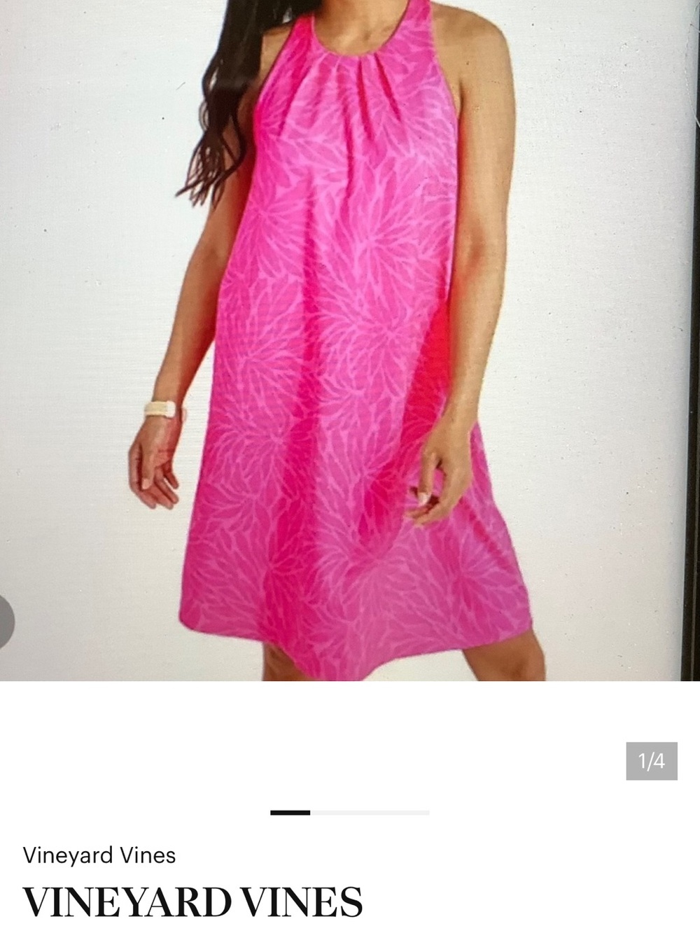 Vineyard Vines Hot Pink Floral size XL Sundress